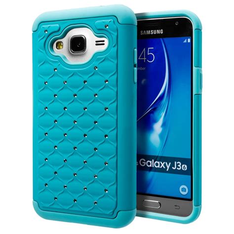 Samsung Galaxy J3 / Amp Prime / Express Prime Case, Cimo [Shockproof] Shock Absorbing Rhinestone ...