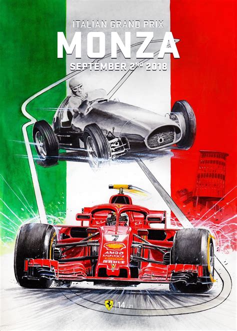 FORMULA 1 2018 F1 FERRARI GRAND PRIX RACE COVER ART POSTERS