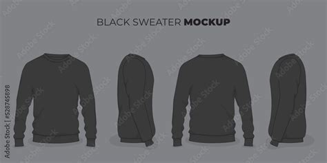 Set of sweater mockup in black concept design for sweater product presentation design Stock ...