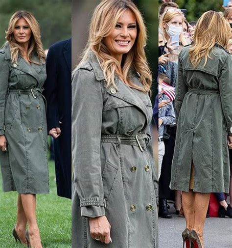 Melania Trump wears army-green trench coat for solo campaign trip ...