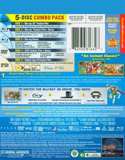 Toy Story 3 3D (Blu-ray 3D + Blu-ray + DVD+ Digital Copy) (Blu-ray 2010) | DVD Empire