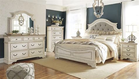 Realyn Chipped White Panel Bedroom Set from Ashley | White panel bedroom set, Ashley furniture ...