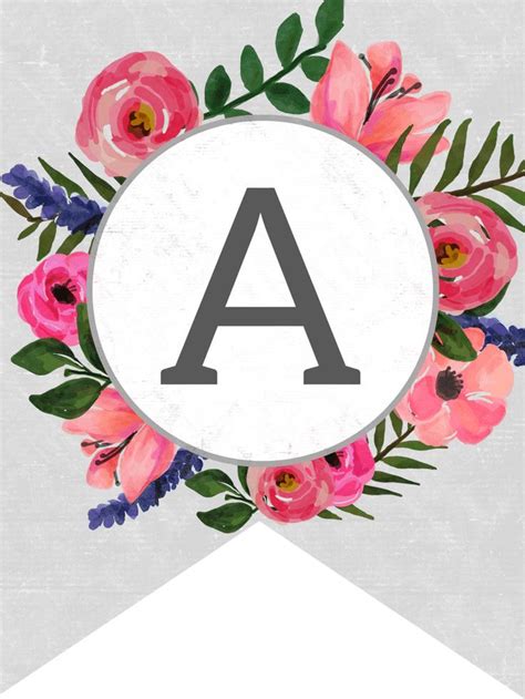 Floral Alphabet Banner Letters Free Printable - Paper Trail Design ...