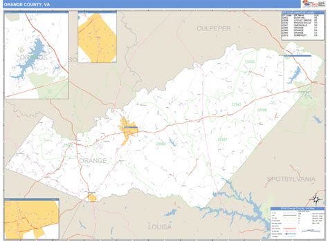 Orange County, Virginia Zip Code Wall Map | Maps.com.com