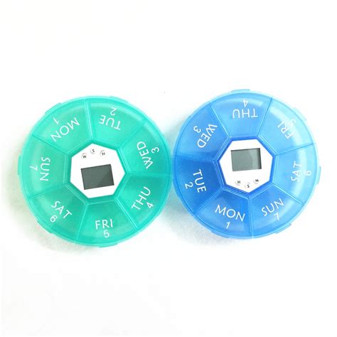 Portable Electronic Digital Pill Box Timer with Alarm Date Display ...