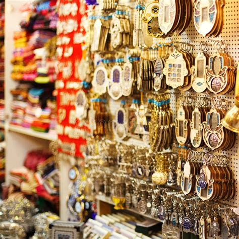 Souvenirs at Jerusalem Bazaar, Hamsa Stock Photo - Image of gift, religion: 83870092