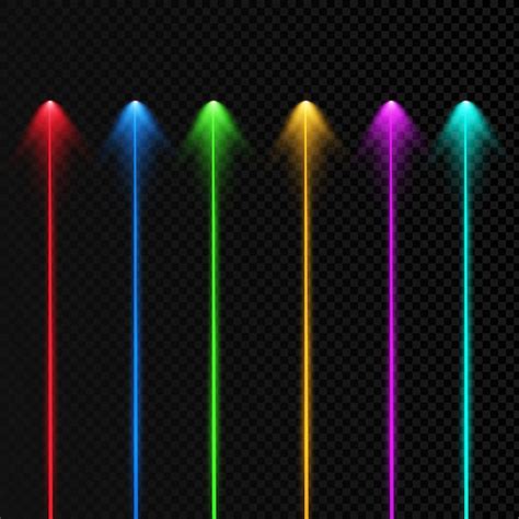 Premium Vector | Set of abstract colors laser beam. transparent is isolated on a black background.