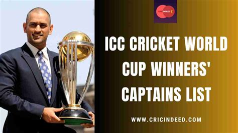 ICC Cricket World Cup Winners' Captains List - CricIndeed