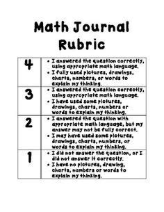 Free: Math Journal Rubric | rubrics | Pinterest | Rubrics, Free math and Math journals