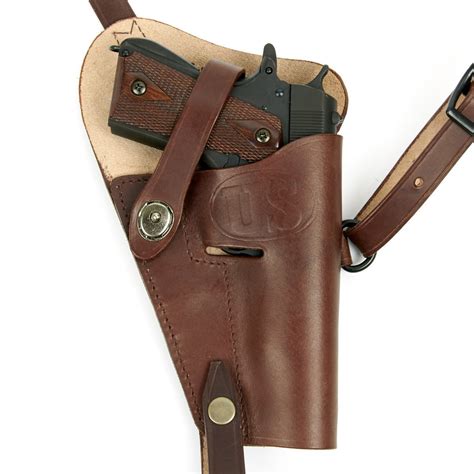 U.S. WWII M3 .45 1911 Pistol Leather Shoulder Holster- Chocolate Brown ...