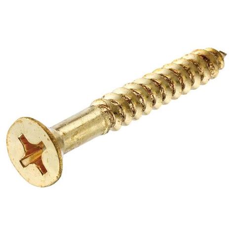 Hillman #12 x 3-in Brass Flat Interior/Exterior Wood Screws (25-Count) in the Wood Screws ...