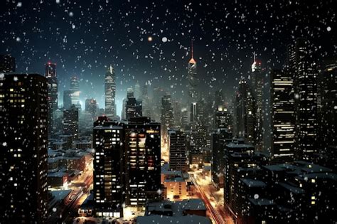 Premium AI Image | Winter city lights