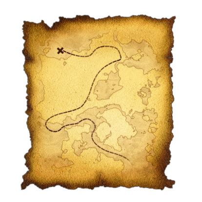 Yellowed Buried Treasure Map With X Marks The Spot Stock Photo - Download Image Now - iStock