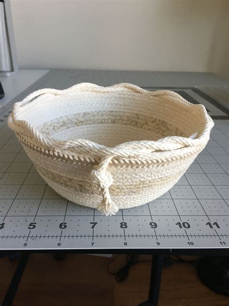 Pin by Margaret Broadbent on crochet | Coiled fabric basket, Clothesline basket, Rope basket