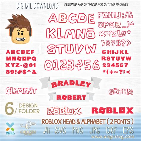 Roblox Head SVG Alphabet Fonts Vector Graphic Roblox Logo Face with ...