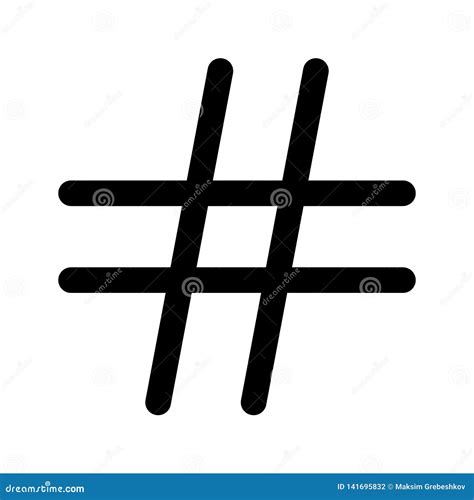 Hashtag sign icon stock illustration. Illustration of hash - 141695832