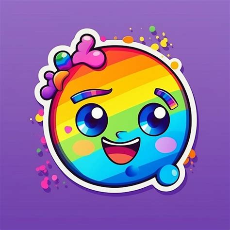 Premium AI Image | Smile Rainbow Emoji Sticker