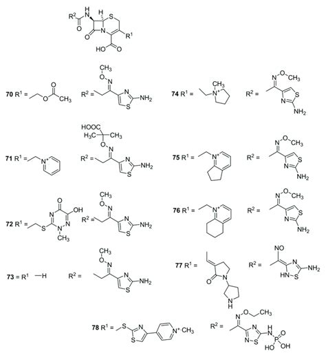 Third generation cephalosporins. Cefotaxime (70), ceftazidime (71),... | Download Scientific Diagram