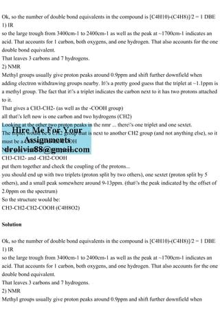 Ok, so the number of double bond equivalents in the compound is [C4H.pdf