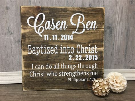 Personalized Baptism Gift Rustic Baptism Gift Wood Sign | Etsy