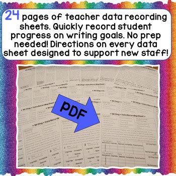 IEP Goals, Data Sheets, and Assessments for Writing Sentences and ...