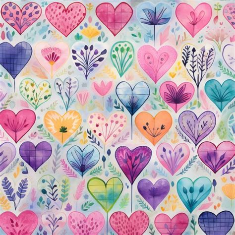 Watercolor Hearts Background Paper Free Stock Photo - Public Domain Pictures