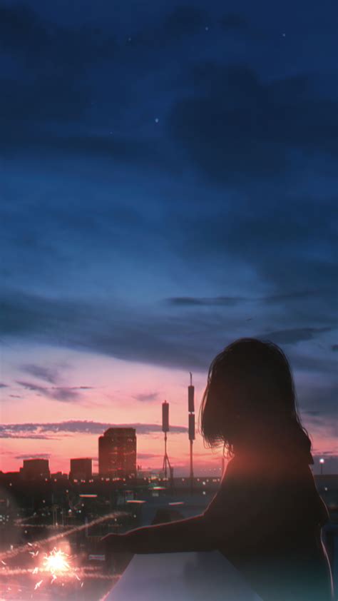 Free download Anime Girl Silhouette City Sunset Scenery Wallpaper 4K HD PC 6290f [2160x3840] for ...