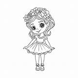 Premium Vector  Cute Girls coloring Pages For Kids Cartoon girl sketch template
