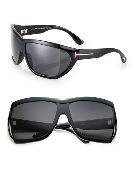 Tom ford Sedgwick 62mm Squared Mask Sunglasses in Black for Men | Lyst