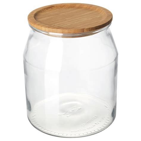 IKEA 365+ Bocal avec couvercle, verre, bambou, 3.3 l - IKEA