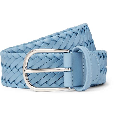 Andersons 3.5cm Light-blue Woven Leather Belt for Men - Lyst