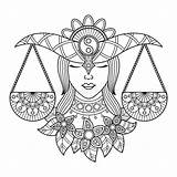 Libra Zodiac Symbols Coloring Pages sketch template