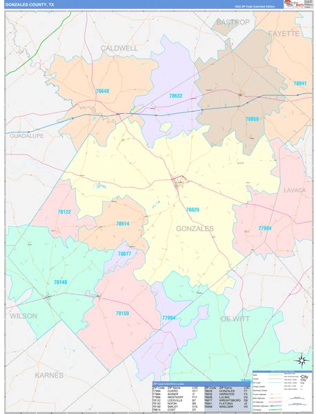 Gonzales County, TX Wall Map Color Cast Style by MarketMAPS - MapSales