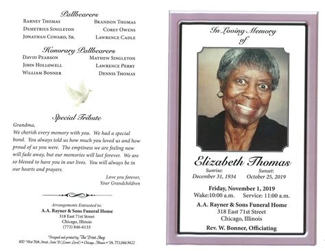 Elizabeth Thomas Obituary | AA Rayner and Sons Funeral Home