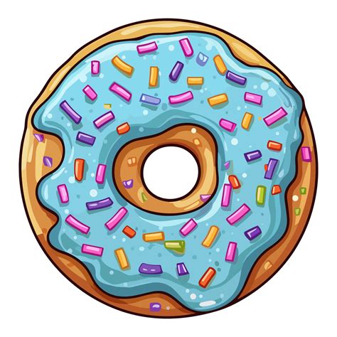 vanilla sprinkle donut sticker. Transparent background. 26572540 PNG