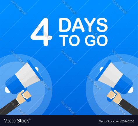 4 days to go flat icon on blue background banner Vector Image