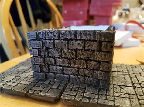 Foam Stone wall with 3d printed corners. | Stone wall, D&d miniatures, Prints