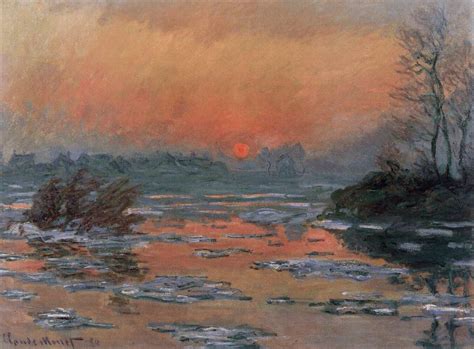 Claude #Monet Sunset on the Seine in Winter,1880 private collection | Monet art, Monet oil ...