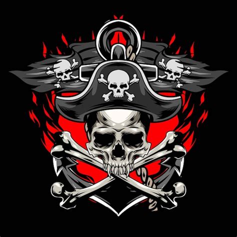 Premium Vector | Vector of pirates skull logo illustration