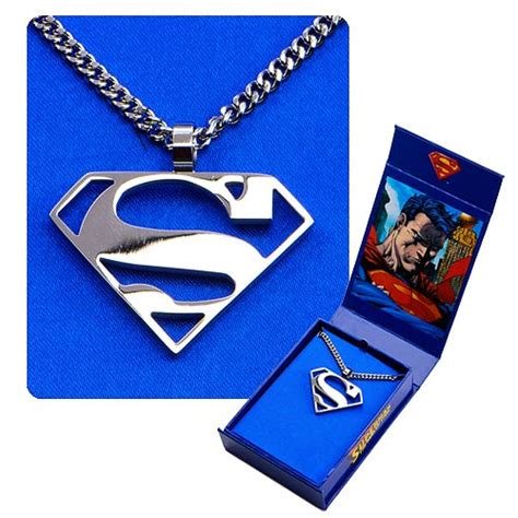 Superman Logo Cutout “S” Pendant and Chain Necklace