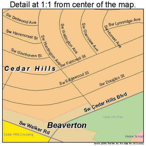 Cedar Hills Oregon Street Map 4112050