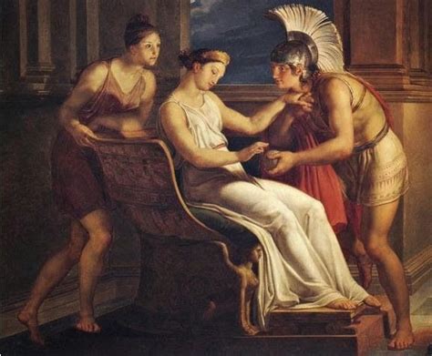 Ariadne giving a ball of silk thread to Theseus and Phaedra | Mitologia ...