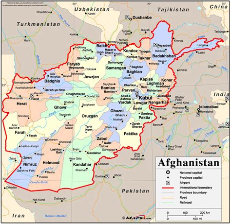 Afghanistan Political Wall Map | Maps.com.com