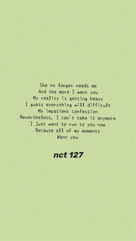 Nct lyrics wallpaper | Kpop quotes, Nct, Nct 127