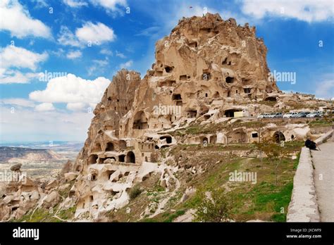 Uchisar castle in rock formation. Cappadocia. Nevsehir Province. Turkey Stock Photo - Alamy