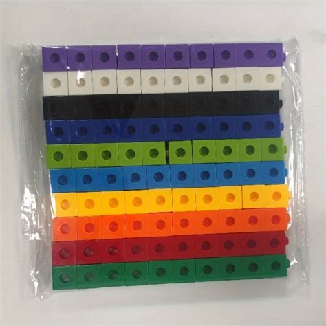 2cm Linking Cubes, 10 Bright Colours, Pack of 100pcs in box - inventors