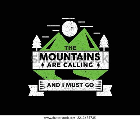 Mountains Calling Illustration Vector Tshirt Design Stock Vector ...