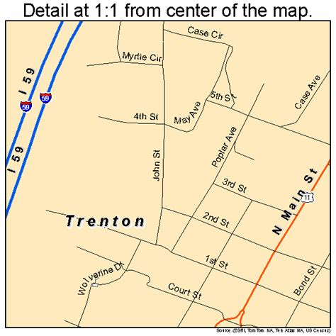 Trenton Georgia Street Map 1377372