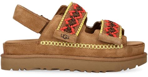 UGG Suede Goldenstar Heritage Braid Sandals in Brown | Lyst