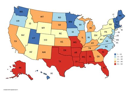 2018’s Safest States in America - WalletHub : r/MapPorn